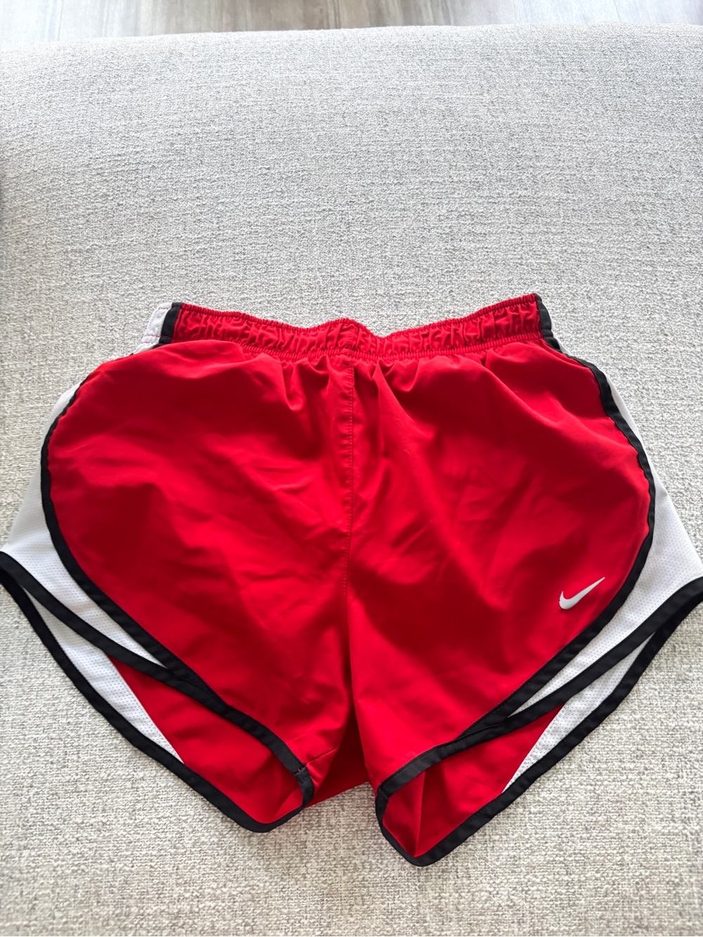 Nike Red Dri-FIT Athletic Shorts with Black Logo